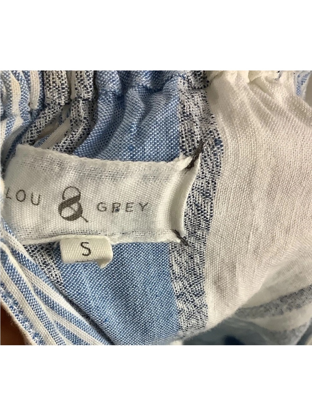 Lou & Grey Sz S Cotton Linen Lightweight Travel Beach Vacation Dress Blue - Picture 4 of 5